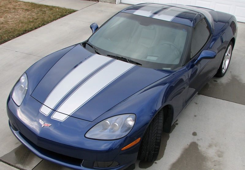 C6 Corvette Hood Stripe - DE Stripes, Single Color