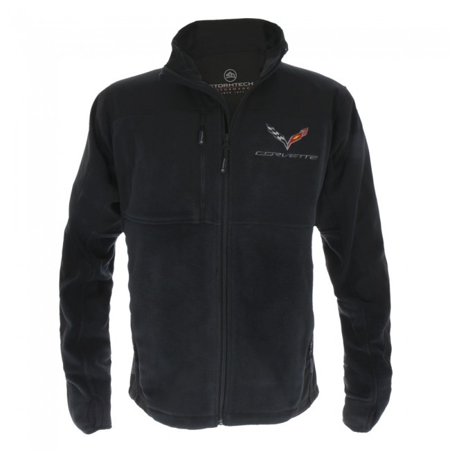 Corvette C7 Crossed Flag Logo, Corvette Shelter Fleece
Graphite / Black