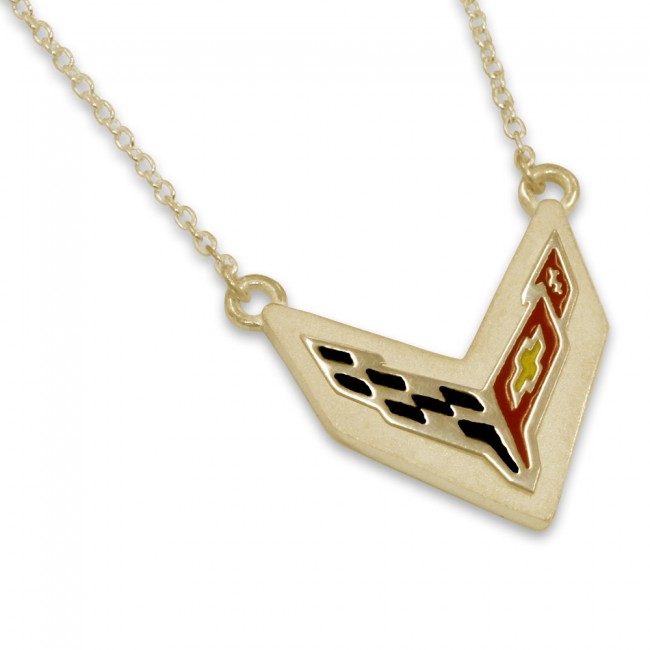 C8 Corvette 14k Yellow Gold Cable Chain Necklace