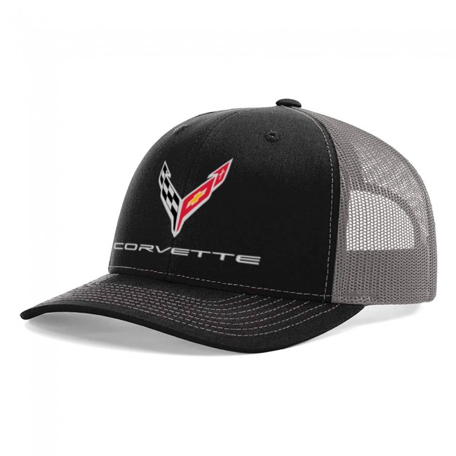 C8 Corvette Mesh-Back Cap Black/Charcoal