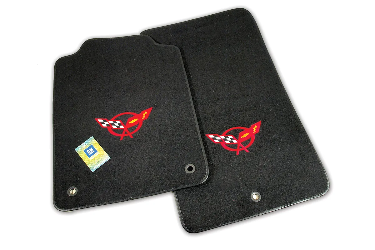 C5 Corvette Auto Custom Carpet 1997-2004 Chevrolet  Mats. Black Truvette W/C5 Logo