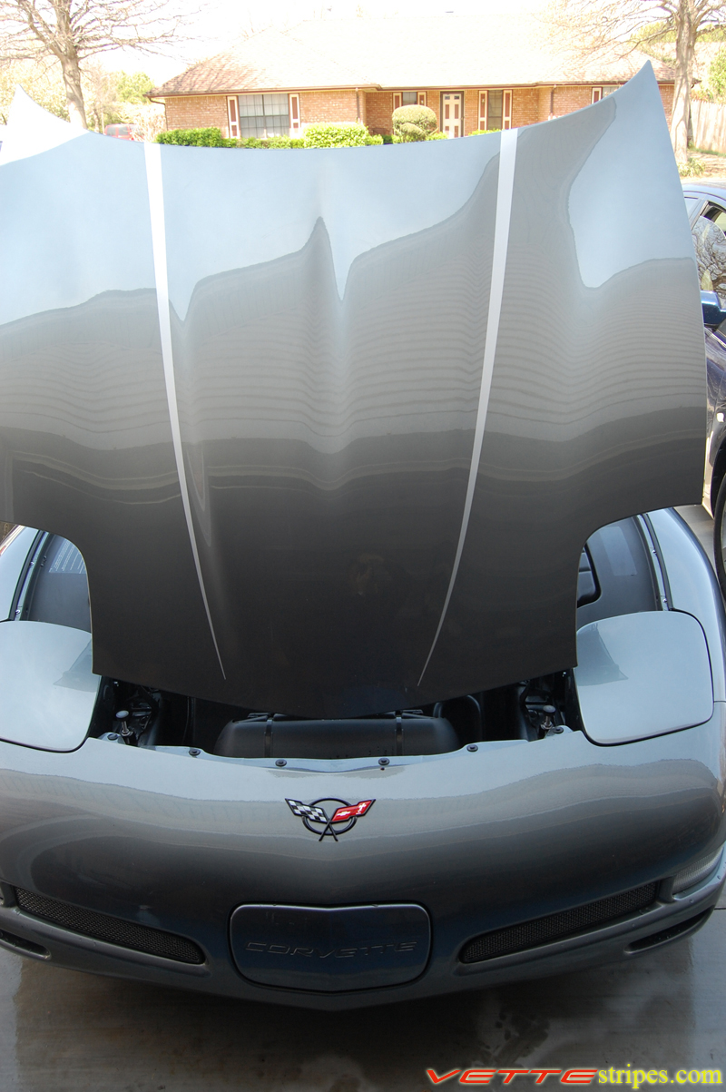 C5 Corvette, Hood Stripe Style 2, Single Color Stripes Kit