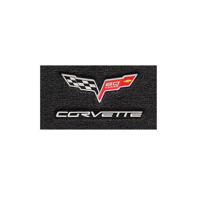 C6 Corvette 13L Lloyd Velourtex Floor Mat w/60th Logo & Corvette Script