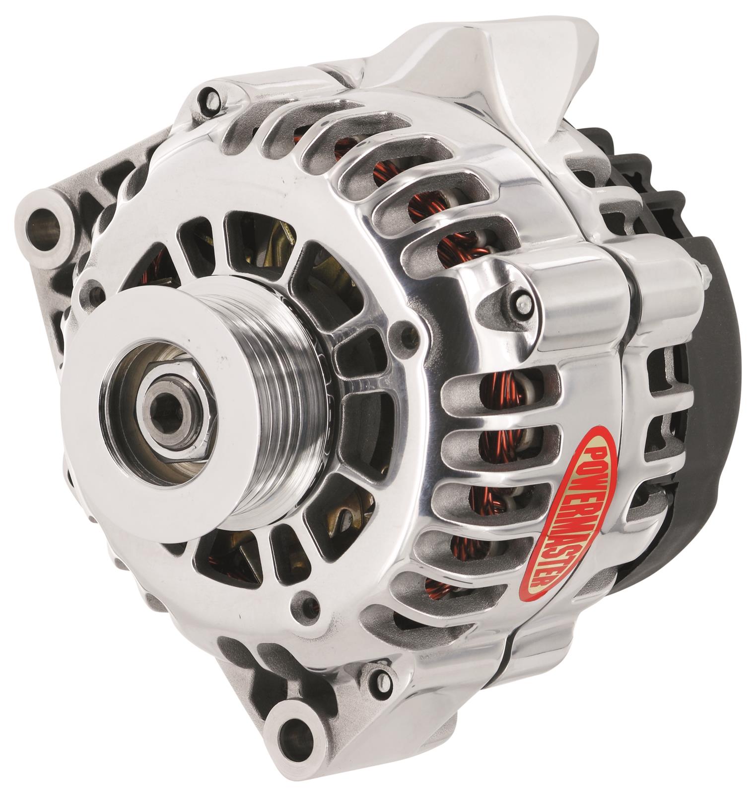 Powermaster Street Alternators 28206 Alternator, 120 Amp, One Wire, Serpentine Pulley, Polished, GM, Each