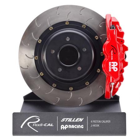 2014+ C7 Corvette AP Racing Radi-CAL J-Hook Rear 4 Piston Brake System, Red Calipers