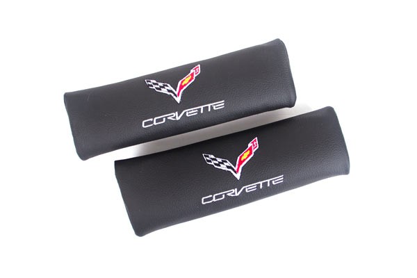 C7 Corvette, Corvette Seat Belt Pads w/C7 Emblem